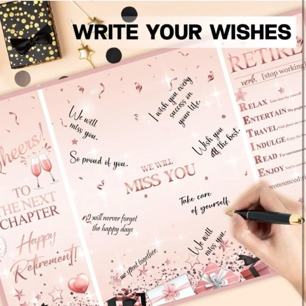 Farewell Party Signature Book, We Will Miss You Guest Book Alternatives for Wome